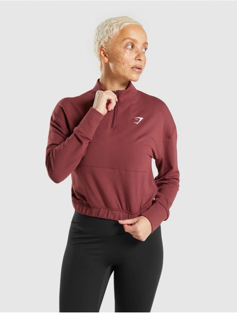 Gymshark Women's Pippa Training Burgundy Half-Zip Pullover